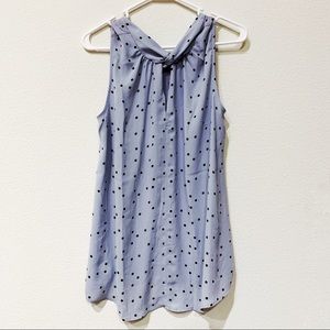 Loft periwinkle polka-dot blouse